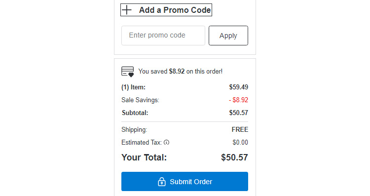A screenshot of Bed Bath and Beyond checkout page showing a working coupon code 