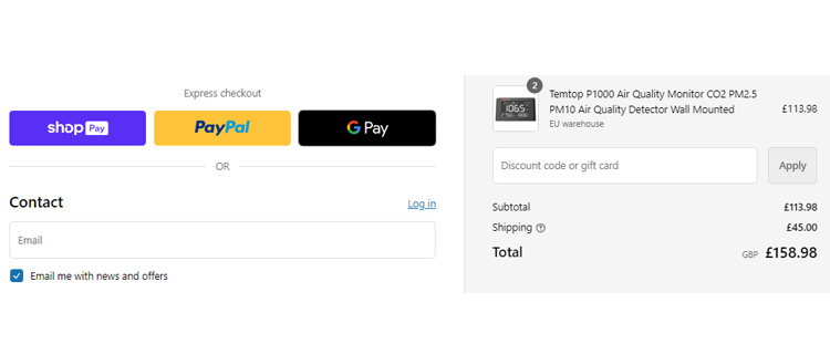 A screenshot of Elitech Uk checkout page showing a working coupon code