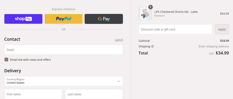 A screenshot of atara & co checkout page showing a working coupon code 