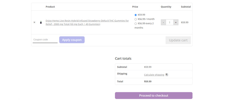 A screenshot of calm better days checkout page showing a working coupon code 