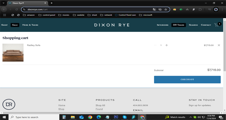 A screenshot of the dixon rye checkout page with a working discount code