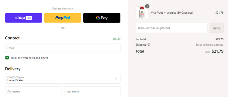 A screenshot of feel good organic superfoods checkout page showing a working coupon code 