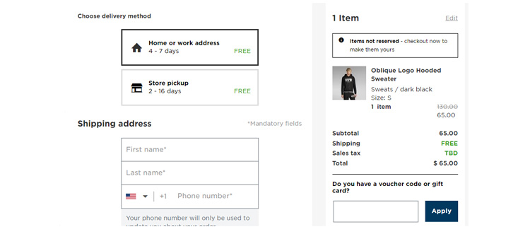 A screenshot of g-star raw checkout page showing a working coupon code