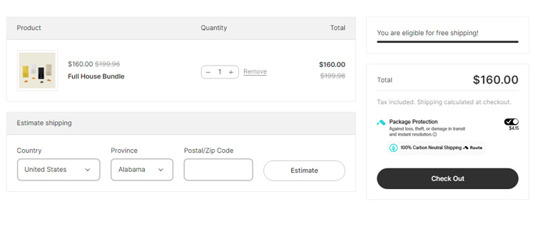 A screenshot of house of wise co's checkout page showing a working coupon code