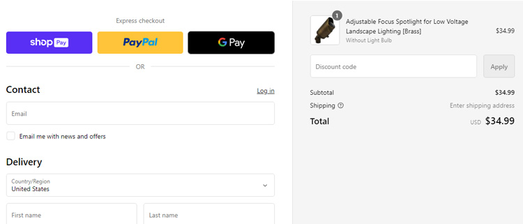 A screenshot of lightkiwi's checkout page showing a working coupon code