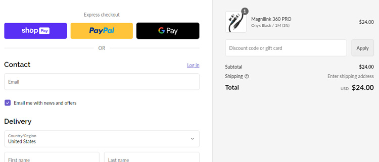 A screenshot of magnilink checkout page showing a working coupon code