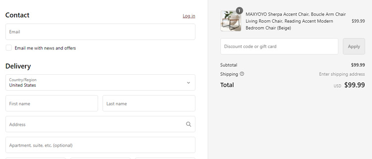 A screenshot of maxyoyo's checkout page showing a working coupon code