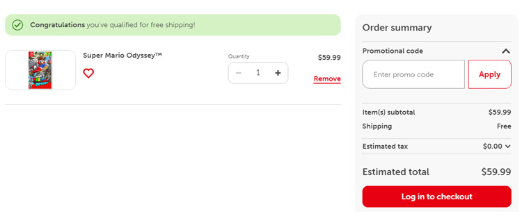 A screenshot of nintendo checkout page showing a working coupon code 