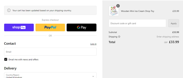 A screenshot of the little baby brand uk checkout page showing a working coupon code 