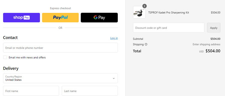 A screenshot of tsprof checkout page showing a working coupon code