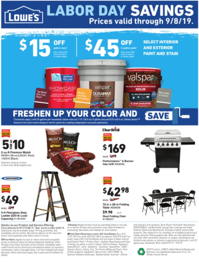 Lowes Weekly Ad (9/5/19 - 9/11/19) Early Preview